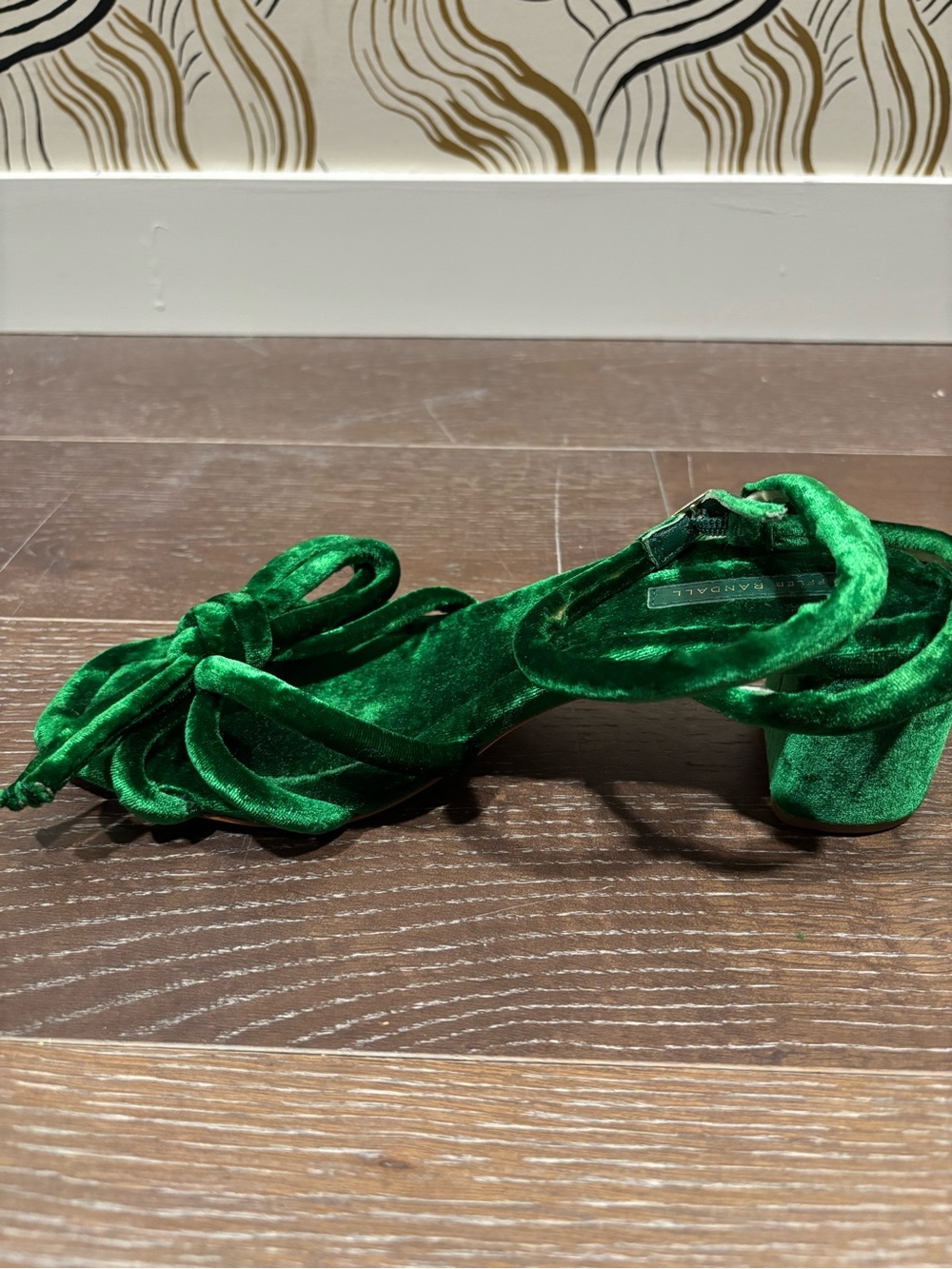 Loeffler Randall Emerald Velvet Knot Sandals - Picture 2 of 5